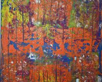 Herbst_Acryl Stofftechnik auf Leinwand_50x50